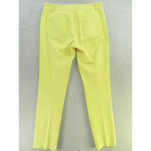 J McLaughlin Jeans Womens 6 Yellow Mid Rise Cotton Blend Stretch Tapered - Picture 4 of 8